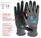 Preview: 1 Paar Stahlfaser Schnittschutzhandschuhe M / 8 Schnittfeste Polyurethan Arbeitshandschuhe mit speziellem Fingerschutz