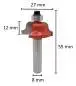 Preview: 27 mm R4 ✓ HM Profilfräser, Holzfräser, Routerbit, Bündigfräser, Konkavfräser mit Kugellager d2=8 mm für Oberfräse