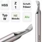 Preview: 4,0 x 12 x 60 - d2=6 mm ✓ HSS Alufräser, Einzahnfräser, Fräser, Spiralfräser mit Z=1
