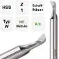 Preview: 6,0 x 14 x 60 - d2=6 mm ✓ HSS Alufräser, Einzahnfräser, Fräser, Spiralfräser mit Z=1