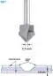 Preview: 18,0 x 59 mm - d2=8 mm ✓ HM V-Nutenfräser, Abkantfräser, V-Cut Fasenfräser, 90° Fasenfräser mit Spezialgeometrie für Alu-Verbundstoffe 