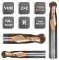 Preview: 1,5R0,75 x 3 x 50 - d2=4 mm ✓ VHM Radiusfräser, Vollradiusfräser Z=2, TiSiN beschichtet