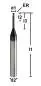 Preview: 0,2R0,02 x 1 x 40 - d2=4 mm ✓ VHM-HSC-Minikopierfräser, HRC-Fräser (Formenbau), Torusfräser mit ER, Z=2, Spezialbeschichtet bis 65 HRC