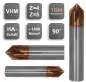 Preview: 3,0 x 40 - d2=3 mm ✓ VHM Entgrater, Fasenfräser 90°, Z=4, Beschichtet, HA-Schaft