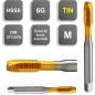 Preview: M8 ✓ HSSE Gewindebohrer, Durchgangsloch, DIN371, TIN, 6G, Form B mit Schälanschnitt, Maschinengewindebohrer bis 800 N/mm²