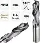 Preview: 8,5 x 35 x 89, d2=10 mm ✓ VHM-Spiralbohrer, 3xD Hochleistungsbohrer beschichtet, Universalbohrer 140°
