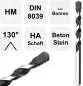 Preview: 5,0 x 85 mm ✓ Betonbohrer, Hartmetallsteinbohrer DIN8039 Gefräst 130° Spitzenwinkel