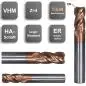 Preview: 3ER0,5 x 8 x 50 - d2=3 mm ✓ VHM Schaftfräser mit Eckenradius, Kopierfräser, Torusfräser Z=4, TiSiN