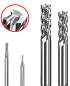 Preview: 3 / 4 / 5 / 6 mm ✓ VHM Alu-Fräser-Satz, Z=3, Schaftfräser Set mit polierter Nut für NE-Metalle im Rundbox