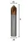 Preview: 3,0 x 40 - d2=3 mm ✓ VHM Entgrater, Fasenfräser 90°, Z=4, Beschichtet, HA-Schaft