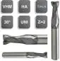 Preview: 1,0 x 5 x 50 - d2=6 mm ✓ VHM Fräser Z=2 HA beschichtet, Universalfräser, Spiralnutfräser