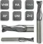 Preview: 2,0 x 6 x 50 - d2=6 mm ✓ VHM Fräser Z=2 HA beschichtet, Universalfräser, Spiralnutfräser