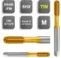 Preview: M2 ✓ HSSE/PM-Gewindeformer/Gewindefurcher, DIN 371, TIN, 6HX, Form C, mit Ölnuten, bis 3xd