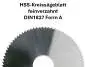 Preview: 20,0 x 0,5 x 5 mm ✓ HSS-Kreissägeblatt, Metallkreissägeblatt, DIN 1837 A, feinverzahnt, Z=48
