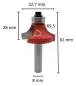Preview: 32,7 mm R9,5 ✓ HM Konkavfräser, Routerbit, Holzfräser, Oberfräser, Nündigfräser, Profilfräser mit Kugellager d2=8 mm für Oberfräse