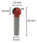 Preview: 12 mm R6 ✓ HM Raidusfräser, Holzfräser, Oberfräser, Routerbit, Vollradiusfräser d2=8 mm für Oberfräse