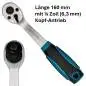 Preview: Ratsche 1/8 Zoll 72 Zähne 160 mm Cr-V Stahl Profi Knarre Meta-Pro
