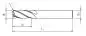 Preview: 8R1 x 10 x 63 - d2=8 mm ✓ VHM Fräser, Kopierfräser Z=4, Torusfräser für Hartbearbeitung, HardPlus Beschichtung, HardCut Fräser