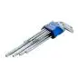 Preview: Torx Schlüssel Set Security mit Bohrung lang 9-tlg im Halter