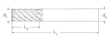 6,0 x 13 x 57 - d2=6 mm ✓ VHM-Schaftfräser 45°, beschichteter Fräser zum Schlichten, Schlichtfräser Z=6, HA Schaft