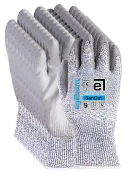 1 Paar Schnittschutzhandschuhe L / 9 Schnittfeste Polyurethan Arbeits- und Montagehandschuhe mit Stahlfasern