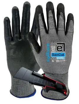 1 Paar Stahlfaser Schnittschutzhandschuhe M / 8 Schnittfeste Polyurethan Arbeitshandschuhe mit speziellem Fingerschutz