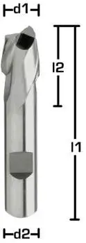 4 x 7 x 51 - d2=6 mm ✓ HSSE Zweizahnfräser, Langlochfräser, HB Schaft, Fräser DIN 327