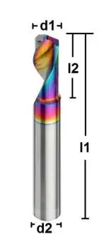 4,0 x 17 x 50, d2=4 mm ✓ VHM-Einzahnfräser 30°, RainBow-beschichtet