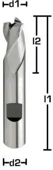 7,0 x 10 x 60 - d2=10 mm ✓ HSSE-Bohrnutenfräser 30°, DIN 327, Z=3, Spiralfräser, Typ N, HB-Schaft