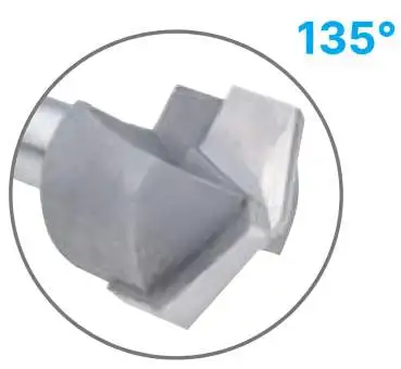 16,0 x 59 mm - d2=8 mm ✓ HM V-Nutenfräser, Abkantfräser, V-Cut Fasenfräser, 135° Fasenfräser mit Spezialgeometrie für Alu-Verbundstoffe 