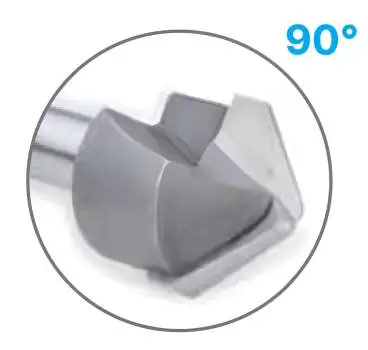 18,0 x 59 mm - d2=8 mm ✓ HM V-Nutenfräser, Abkantfräser, V-Cut Fasenfräser, 90° Fasenfräser mit Spezialgeometrie für Alu-Verbundstoffe 