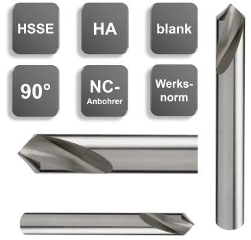 12,0 x 30 x 102 - d2=12 mm ✓ HSSE-NC-Anbohrer 90°, blank