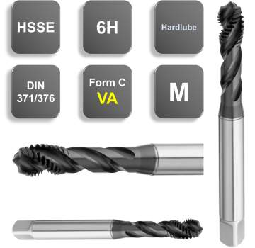 M12 ✓ HSSE Gewindebohrer 40°, Sackloch, DIN 376, Hardlube, 6H, Form C