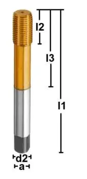 G 1/8" HSSE-Gewindeformer, DIN 5156, TIN, Form C, mit Ölnuten