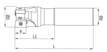 35 x 100 - d2=25 mm Schaftfräser für APKT1604 Wendeplatten Z=3