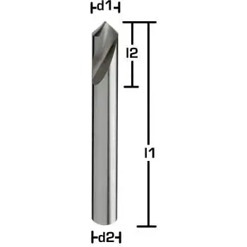 GEFRABO HSSE-NC-Anbohrer mit 90° Spitzenwinkel, verfügbar von Ø 3 bis Ø 20 mm, für exakte Bohransätze in der Metallbearbeitung.