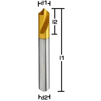 GEFRABO HSSE-NC-Anbohrer 90° mit TiN-Beschichtung, ideal für präzise Bohransätze auf NC- und CNC-Maschinen