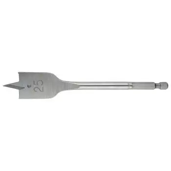14 mm ✓ Flachfräsbohrer, sandgestrahlt mit Seitenschneider, Holzbohrer mit QickBit (6-Kant) Schaft