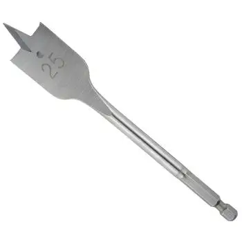 14 mm ✓ Flachfräsbohrer, sandgestrahlt mit Seitenschneider, Holzbohrer mit QickBit (6-Kant) Schaft