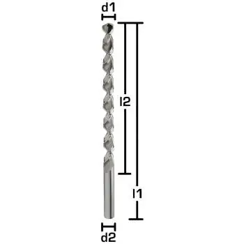 6,0 x 187 x 250, d2=6 mm ✓ HSSE-Spiralbohrer überlang 130°, Metallbohrer, Edelstahlbohrer mit Tieflochspirale Typ LG