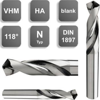 3 / 4 / 5 / 6 mm ✓ VHM-Spiralbohrer-Set DIN1897, Bohrer-Satz Typ N, 118°