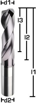 1,1 x 3 x 38, d2=3 mm ✓ VHM-Spiralbohrer, 3xD Hochleistungsbohrer beschichtet, Universalbohrer 140°