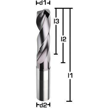 Vollhartmetall Spiralbohrer 3xD mit Beschichtung und 140 Grad Bohrspitze