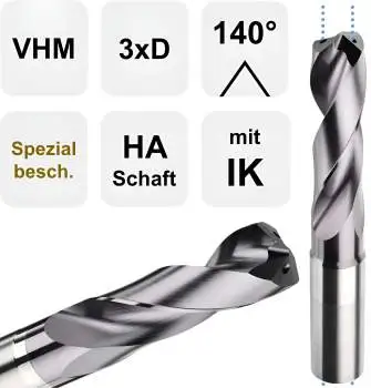 12,0 x 40 x 102, d2=12 mm ✓ VHM-Spiralbohrer mit IK, 3xD Hochleistungsbohrer beschichtet, Kühlkanalbohrer Universalbohrer 140°
