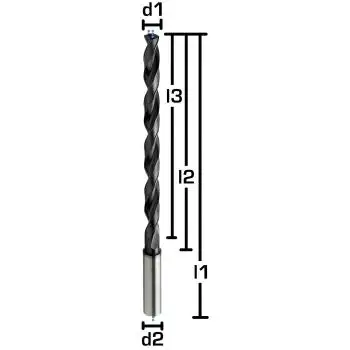 GEFRABO VHM Spiralbohrer 12xD mit IK, beschichteter Kühlkanalbohrer mit 2 Führungsfasen