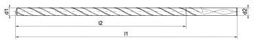 12 x 266 x 315, d2=12 mm ✓ VHM-Tiefloch-Spiralbohrer 20xd mit IK, Kühlkanalbohrer lang mit 135° Spitzenwinkel und Spezialbeschichtung
