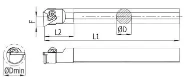 25 x 250 CTUPR ✓ Bohrstange 90°, Rechts für TPKN16-Wendeplatten