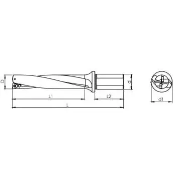 16 x 80 x 153 mm ✓ 5xD Wendeplattenbohrer Vollbohrer mit IK für WCM-Platten
