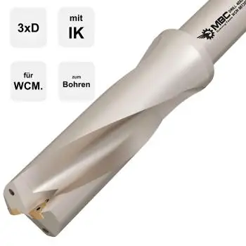 Hochleistungs-U-Drill 3xD von MBC für WCM-Wendeplatten mit Innenkühlung und hoher Prozesssicherheit beim Bohren