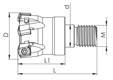 25 mm - Z=3 ✓ Einschraubfräskopf (Modular), Messerkopf, Planfräser für LNMT0603 KRLY mit IK